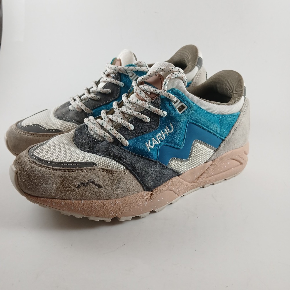 Karhu Aria‎ 95 Whitecap Gray Mosaic Blue Suede Shoes unisex Size 5